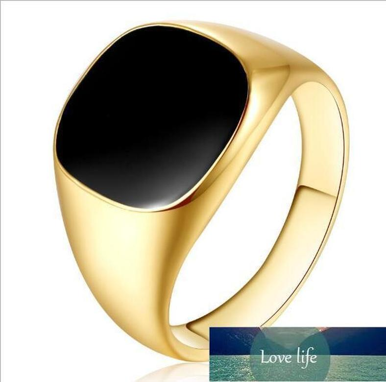 Men's Solitaire Ring classic men Stainless steel finger 18k gold plated fashion jewelry black Enamel rings Party Gifts Factory price expert design Quality Latest 
Men's Solitaire Ring classic men Stainless steel finger 18k gold plated fashion jewelry black Enamel rings Party Gifts Factory price expert design Quality Latest
