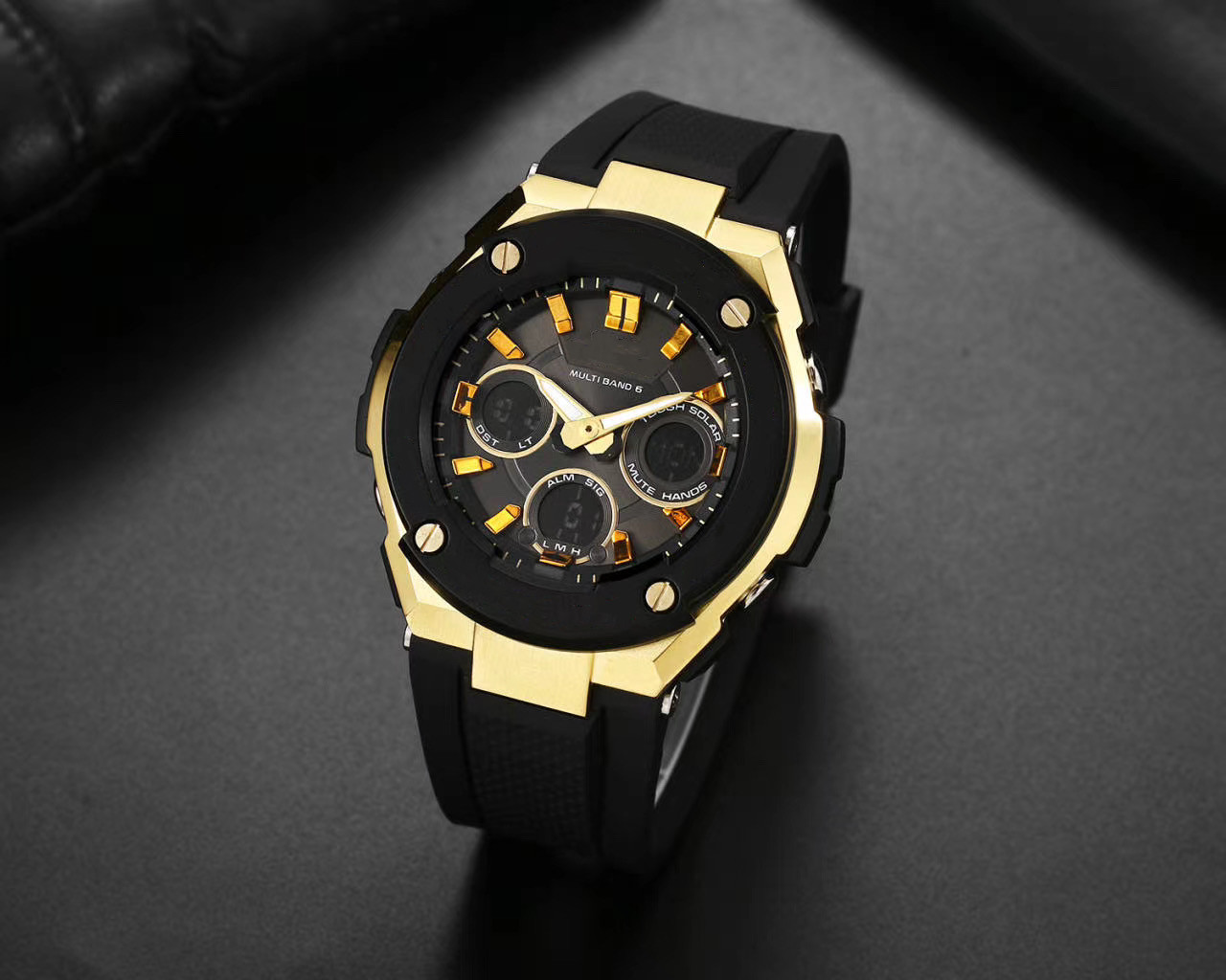 GST-W300 Sports Men's Quartz Watch DZ7333 LED Three Eyes Display World Time Waterproof and Shockproof PU Band, Slivery;brown
GST-W300 Sports Men's Quartz Watch DZ7333 LED Three Eyes Display World Time Waterproof and Shockproof PU Band, Slivery;brown