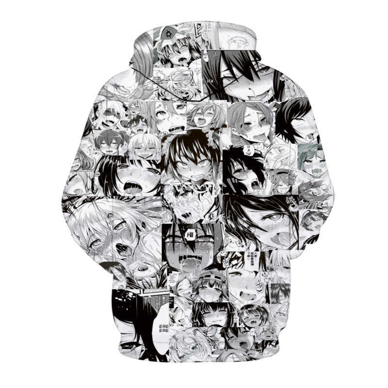 2020New Hoodies Ahegao 3D Print Hooded Sweatshirt Men Women Casual Fashion Pullover Hoodie Hentai Harajuku Anime Girl Tops Coat Y0804