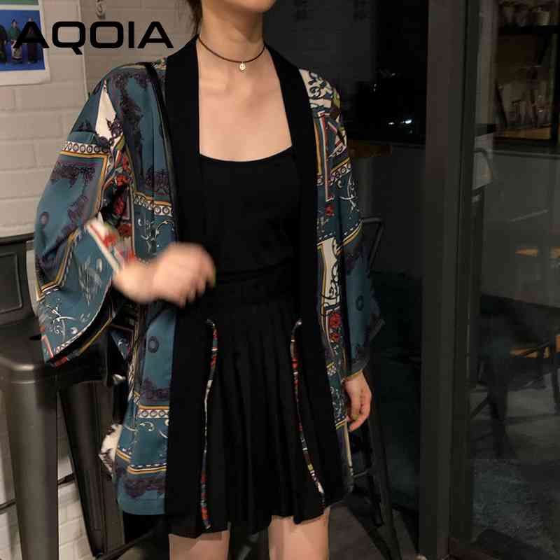 Japan Style Vintage Floral Patchwork print Women kimono cardigan Summer Beach Blouse yukata Spring Fashion Loose Tops Shirt 210521