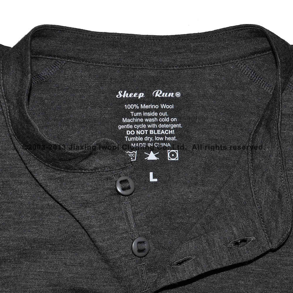 Huntsman Henley Men 100% Merino Wool Jersey Base Layer Long Sleeve Midweight Top Out door Warm Thermal TAD Style Clothes Shirt 210329