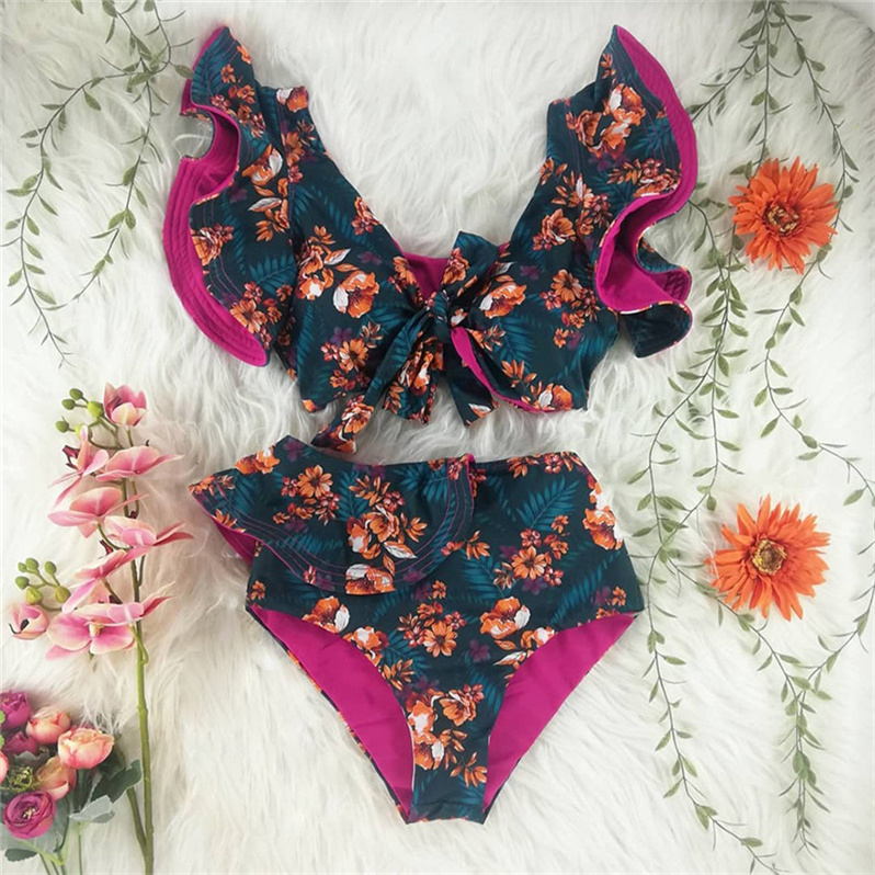 Latest Split Bikini Set Sexy Women Swimwear Retro Floral Print Summer Outdoor Swimsuit Ladies Ruffle Bikinis Bathing Suit, Green
Latest Split Bikini Set Sexy Women Swimwear Retro Floral Print Summer Outdoor Swimsuit Ladies Ruffle Bikinis Bathing Suit, Green