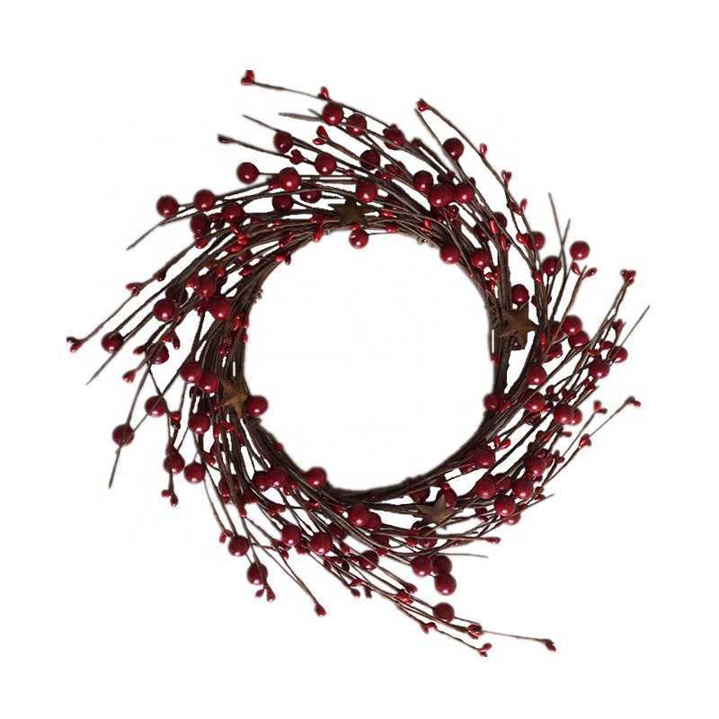 6 Inch Inner Diameter Artificial Red Berry Rusty Star Christmas Wreath Candle Decoration Q0812
6 Inch Inner Diameter Artificial Red Berry Rusty Star Christmas Wreath Candle Decoration Q0812