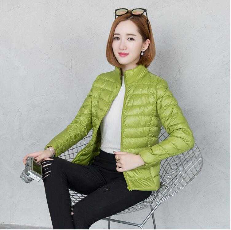 Autumn Winter jacket women Fashion Thin and light Down jacket women Short coat Casual Standing collar Cotton parka Coats Female 210819