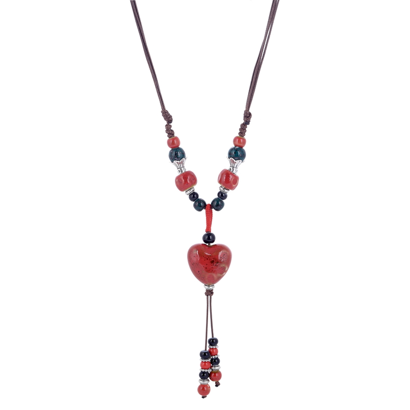 Heart Statement Maxi Long Adjustable Necklace for Women Ceramic Beads Tassel Jewelry Rope Vintage Collier Necklace
Heart Statement Maxi Long Adjustable Necklace for Women Ceramic Beads Tassel Jewelry Rope Vintage Collier Necklace