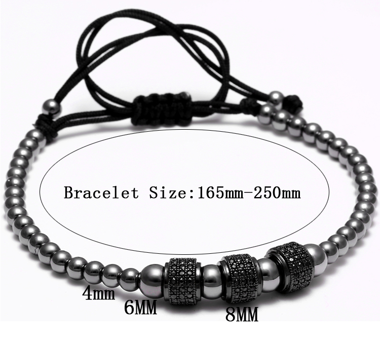 Fashion Luxury Gold Plated 3 Round Beads Strands Macrame high quality Bracelet Micro inlay zircon Mens & Womens Style Accessories