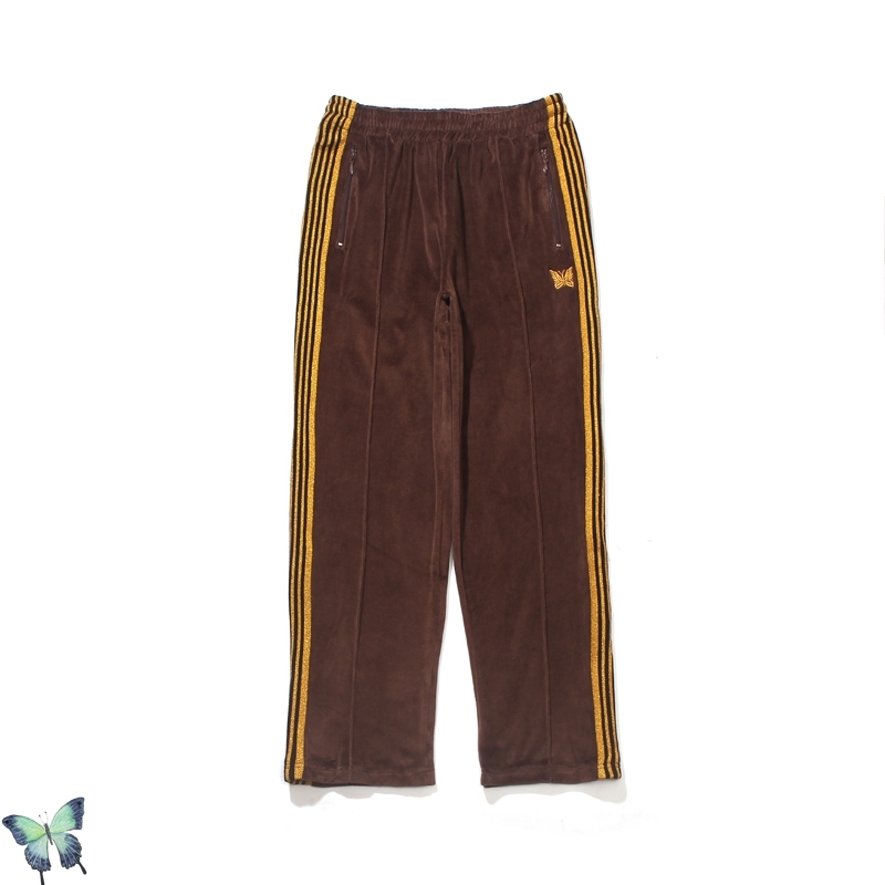 AWGE Embroidery Butterfly Drawstring Plush Sweatpant Men Women High Quality Striped Sweatpants Fast 210420