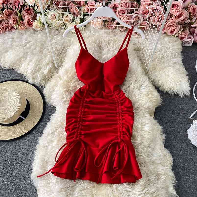 Summer Sexy Spaghetto Strap Pleated Mini Dress Women V-Neck Drawstring Vestidos Vacation Beach Solid Bodycon Vestido 210519, Red
Summer Sexy Spaghetto Strap Pleated Mini Dress Women V-Neck Drawstring Vestidos Vacation Beach Solid Bodycon Vestido 210519, Red