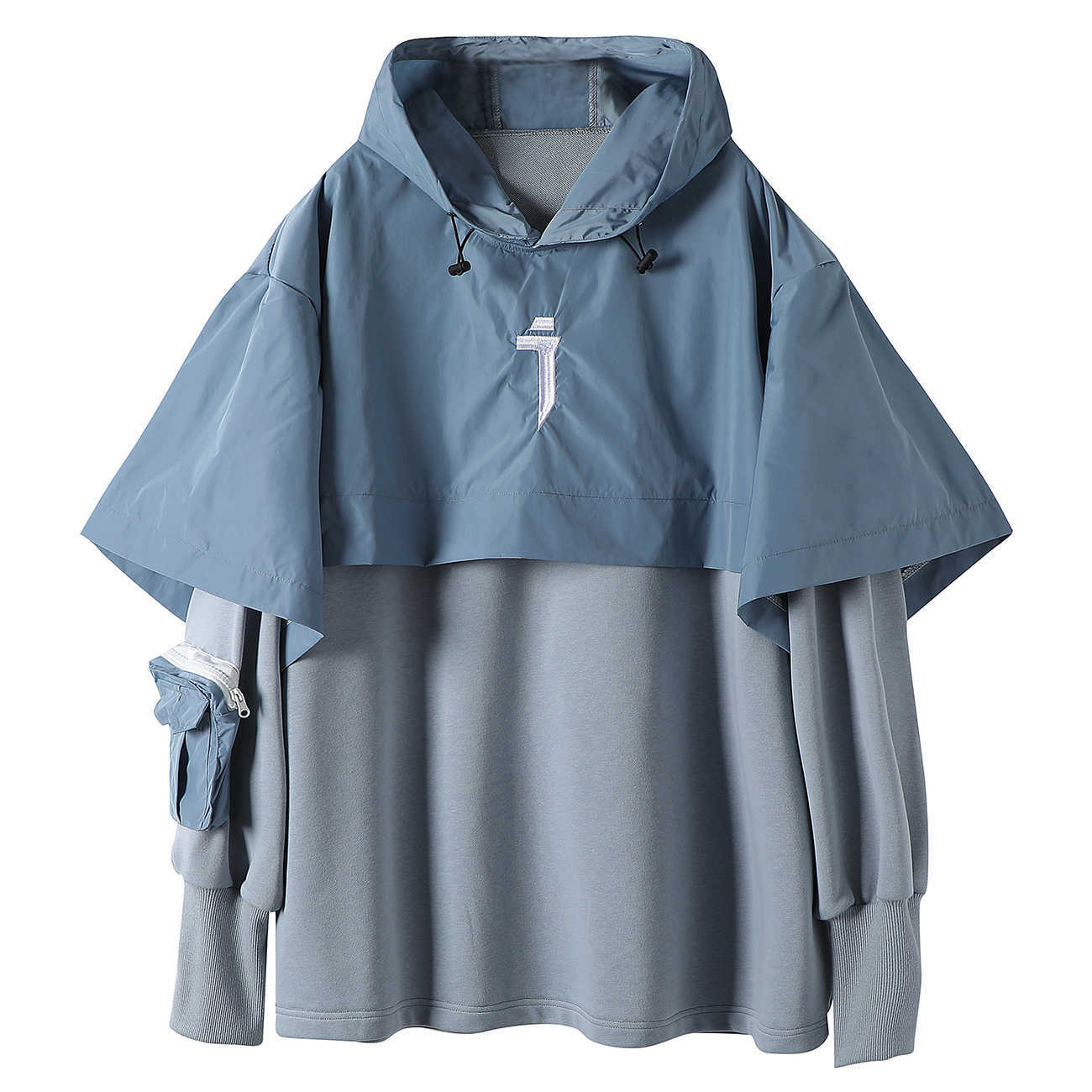 11 BYBB'S DARK Techwear Harajuku Hoodie Mens Patchwork Embroidery Cotton Pullover Hip Hop Streetwear Hoodies Sweatshirts 211014wtt