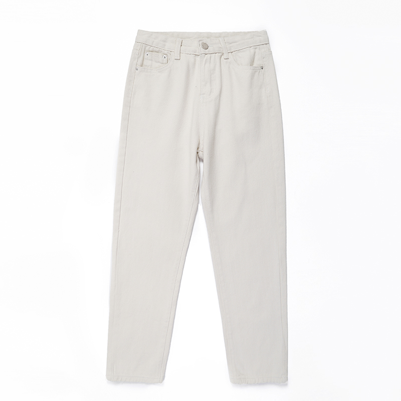 Fashion White Chic High Waist Loose Harem Women Trousers Casual Pants with Button Wide Leg Jeans 11064 210417
