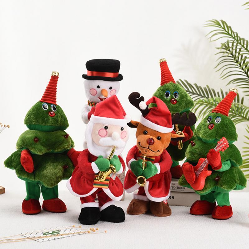 Christmas Decorations Portable Electric Dancing Tree Plush Doll With Music Household Ornament Year Navidad Home