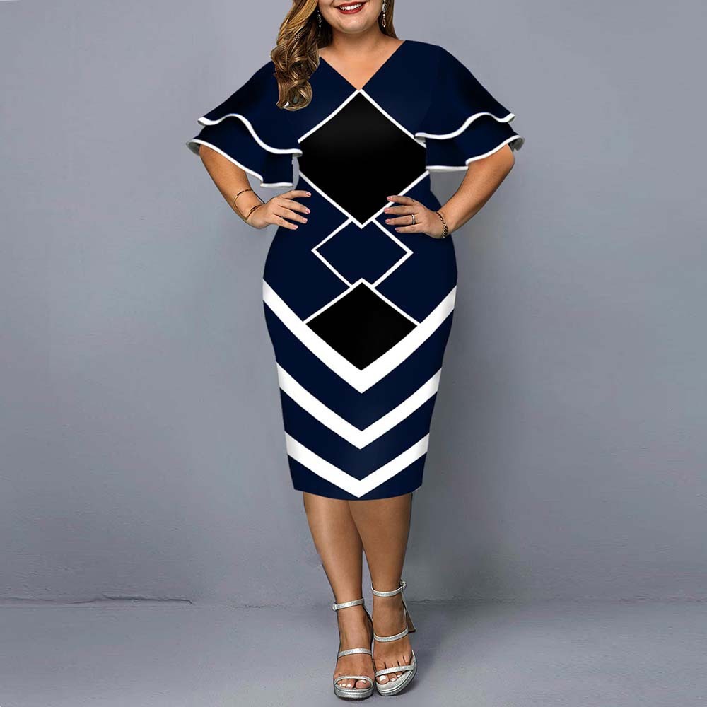 Casual Dresses Women Plus Size Bodycon Elegant Geometric Print Evening Party Layered Bell Sleeve Club Outfits B8G5, 1# packing bag 
Casual Dresses Women Plus Size Bodycon Elegant Geometric Print Evening Party Layered Bell Sleeve Club Outfits B8G5, 1# packing bag