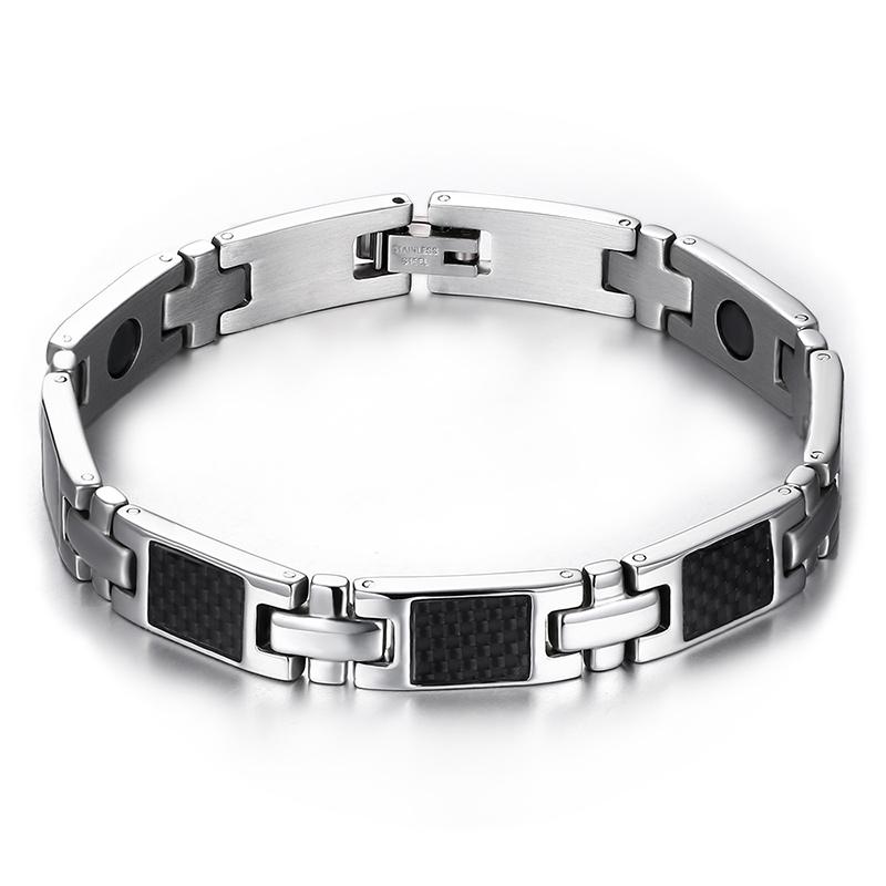 Gray Carbon Fiber Magnetic Energy Bracelet Titanium Steel Silver Colour Bracelets Personality For Men Jewelry SBRM-057 Link, Chain
Gray Carbon Fiber Magnetic Energy Bracelet Titanium Steel Silver Colour Bracelets Personality For Men Jewelry SBRM-057 Link, Chain