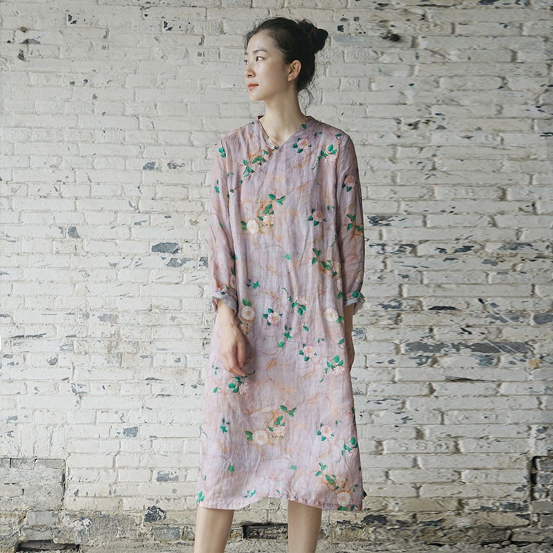 Johnature Loose Retro Print V-neck Button Long Sleeve Slit Dresses Autumn Cotton Linen Comfortable Women Fashion Dress 210521, Multi
Johnature Loose Retro Print V-neck Button Long Sleeve Slit Dresses Autumn Cotton Linen Comfortable Women Fashion Dress 210521, Multi