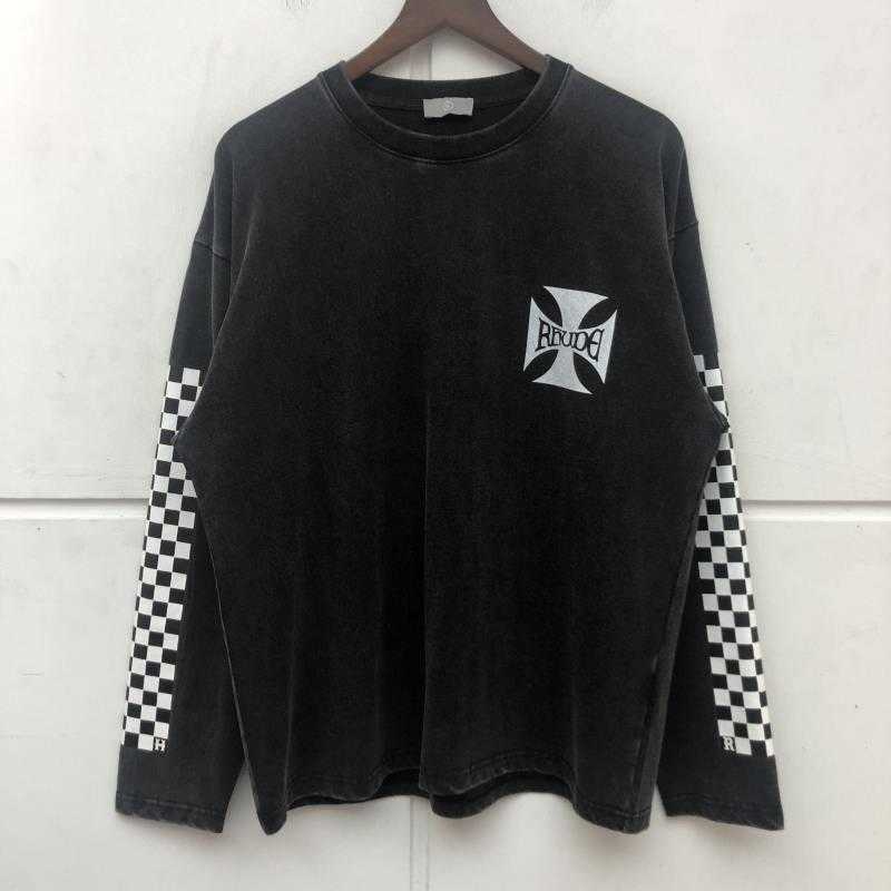 Rhude American fashion brand early autumn new men's bottoming shirt washed and made old retro chess checkerboard cross Long Sleeve T, Gray
Rhude American fashion brand early autumn new men's bottoming shirt washed and made old retro chess checkerboard cross Long Sleeve T, Gray