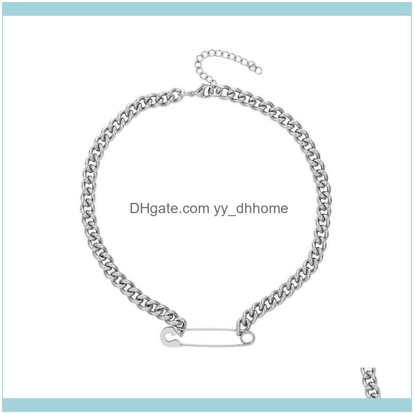 & Pendants Jewelrystainless Steel Choker Necklaces For Woman Sier Color Pin Pendant Punk Cuban Chain Necklace Female Jewelry Aceeessories Ch
& Pendants Jewelrystainless Steel Choker Necklaces For Woman Sier Color Pin Pendant Punk Cuban Chain Necklace Female Jewelry Aceeessories Ch