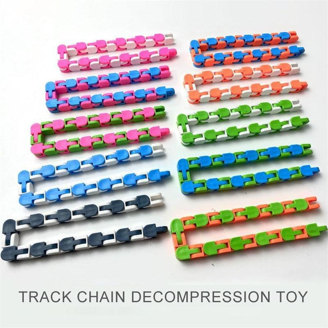 DHL 24 Links Wacky Tracks Snake Puzzle Snap And Click Sensory Fidget Toys Anxiety Stress Relief ADHD Needs Educational Party Keeps Fingers Busy 10 Col