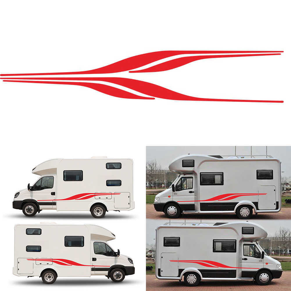 New Dropshipping Car Home Stripes Graphics Vinyl Decals Stickers For Car Caravan Trailer Camper Van Waterproof Sun-resistant Shippin