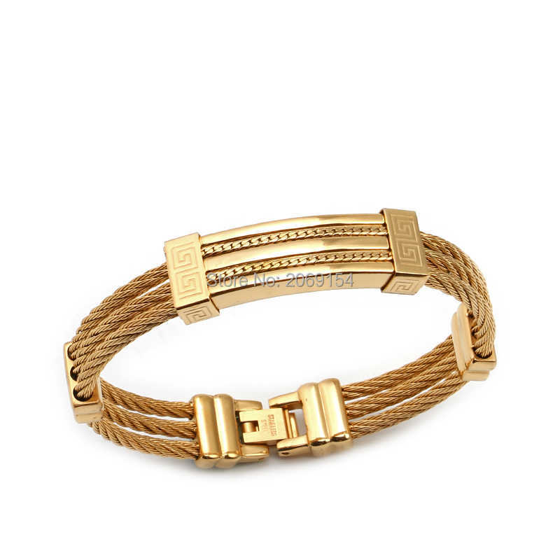 Gold Bangle Bracelet Fashion Stainless Jewelry Steel Chain Link Wristband Titanium Steel Alloy Black Jewelry Q0717
Gold Bangle Bracelet Fashion Stainless Jewelry Steel Chain Link Wristband Titanium Steel Alloy Black Jewelry Q0717