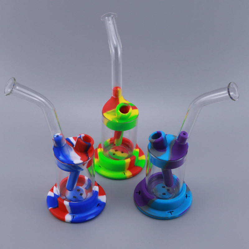 8.5'' LED silicone bong Hookah thick glass water pipes non fading colorful shisha dab rig smoking bubbler
8.5'' LED silicone bong Hookah thick glass water pipes non fading colorful shisha dab rig smoking bubbler