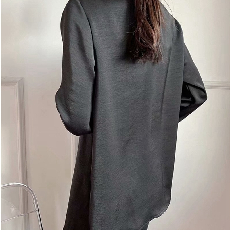 Causal Women Solid Soft Shirts Fashion Ladies Elegant Turn Down Collar Tops Streetwear Female Chic Drawsting Blouses 210430