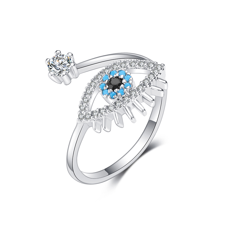Classical Cubic Zirconia Eye Ring For Women Adjustable Evil Eye Open Ring Engagement Wedding Female Bohemia Jewelry Gift, Silver
Classical Cubic Zirconia Eye Ring For Women Adjustable Evil Eye Open Ring Engagement Wedding Female Bohemia Jewelry Gift, Silver