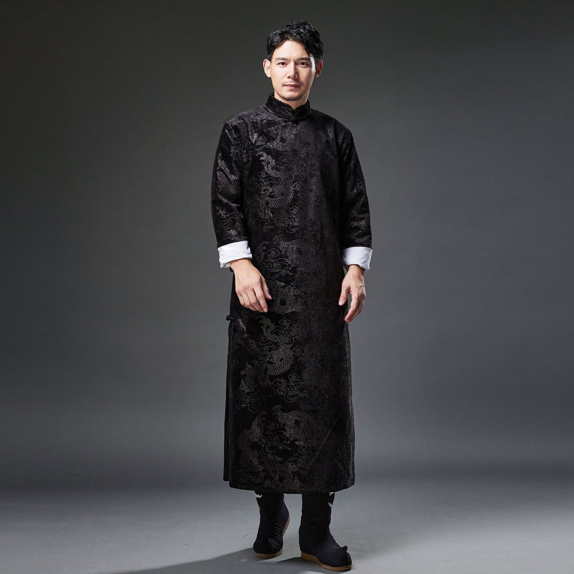 Ethnic clothing Tang suit Oriental wedding party cheongsam vintage Hanfu dragon robe Traditional men gown Chinese New Year costume