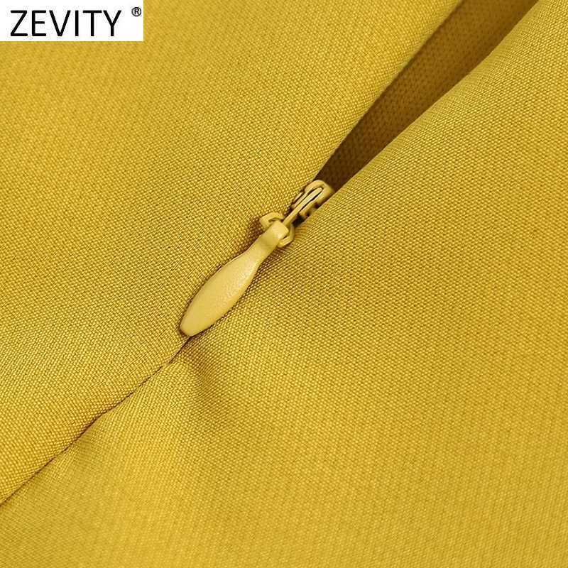 Zevity Women Fashion Solid Button Decoration Bermuda Shorts Female Streetwear Chic Side Zipper Pantalone Cortos P1020 210603