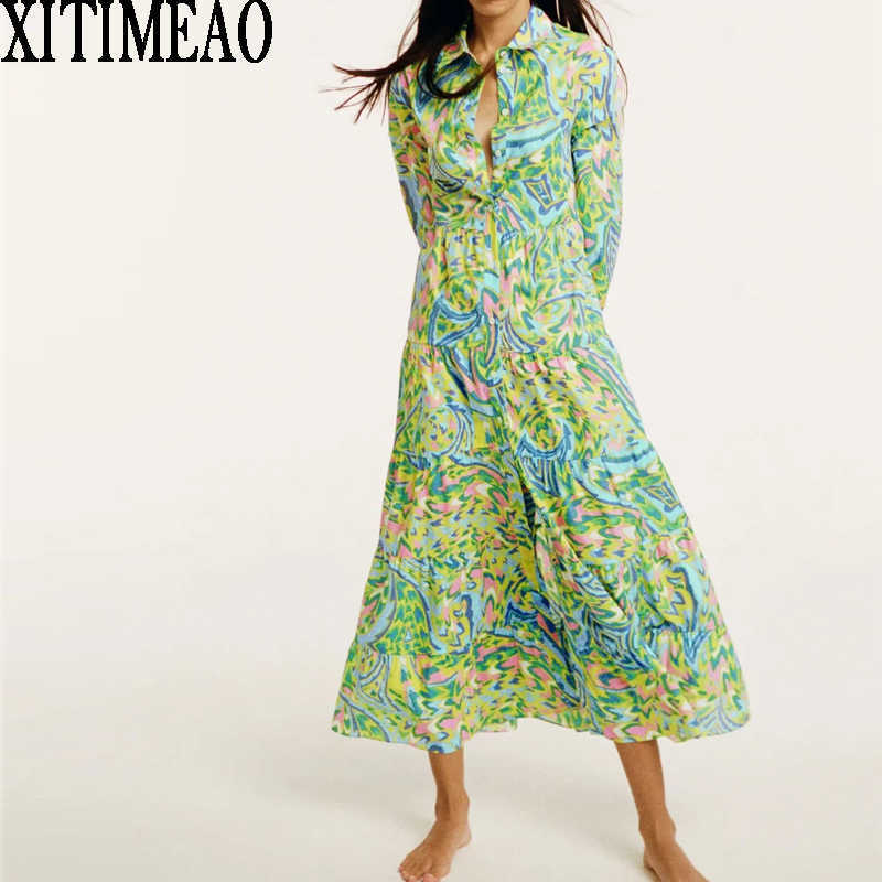 Za Women Summer Green Dresses Vintage Casual Long Sleeve Lapel Shirt Dress Leisure Vacation Skirt 210604
Za Women Summer Green Dresses Vintage Casual Long Sleeve Lapel Shirt Dress Leisure Vacation Skirt 210604