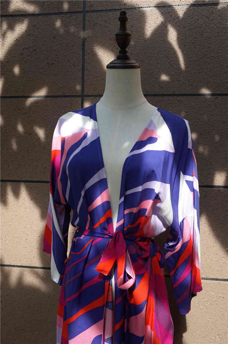 Geometric Print Cotton Beach Dress Sarongs Cover-up Swimwear Pareo Tunic Bathing suit Saida de Praia Bikini cover up #Q571 210420