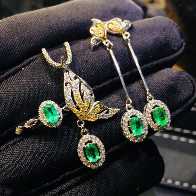 Earrings & Necklace 14K Gold Plated Butterfly Jewelry Set For Women Luxury Emeralds Green Zircon Rings Pendants Dangle Earring Fine, Silver
Earrings & Necklace 14K Gold Plated Butterfly Jewelry Set For Women Luxury Emeralds Green Zircon Rings Pendants Dangle Earring Fine, Silver