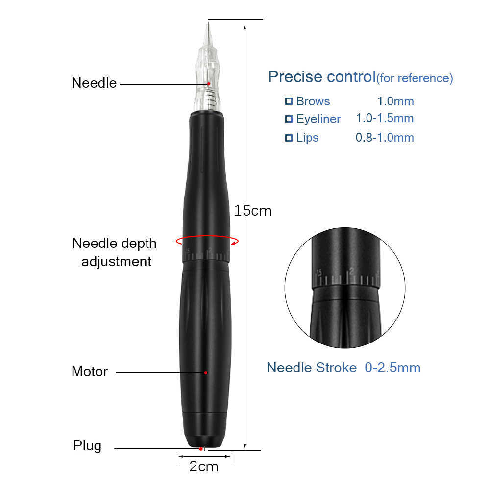 BMX Permanent Makeup Machine Tattoo Pen Professional Digital tattoo PMU Sets with Cartridges Eyebrow Lip LW002 210622