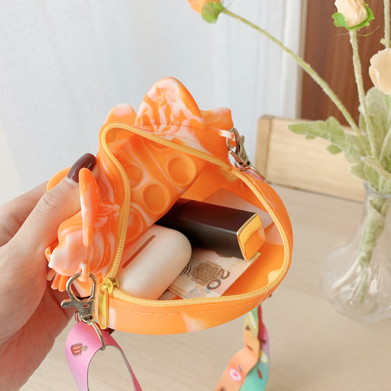 Cat Bag Pop It Fidget Stress Release Toy Simple Dimple Anti-Stress Coin Purse Push Bubble Squeeze Messenger Bag for Girls Gift