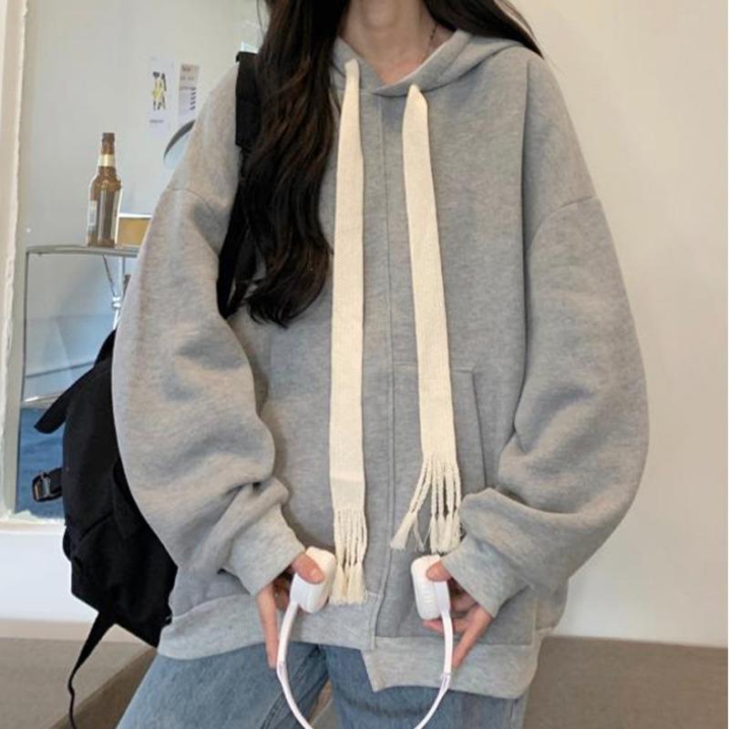 Women's Hoodies & Sweatshirts Plush Thickened Hoodie Winter 2021 Loose Bf Lazy Style Oversize Niche Top, Gray
Women's Hoodies & Sweatshirts Plush Thickened Hoodie Winter 2021 Loose Bf Lazy Style Oversize Niche Top, Gray