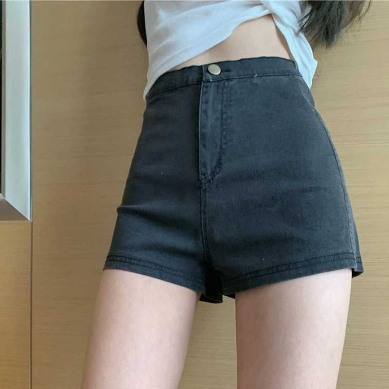 OCEANLOVE Denim Short Jeans Women 2021 Korean Fashion Elegant Temperament Mujer Pantalones Solid High Waist Super Stretchy Pants H0908