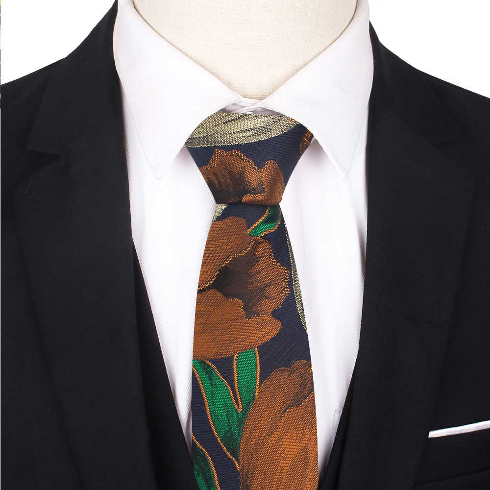 Jacquard Floral Ties for Men Women Classic Suits Mens Neck Skinny Casual Tie Fashion Tie Wedding Party