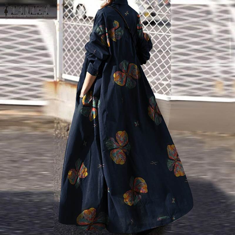 2021zanzea 2021 womens printed sundress kaftan spring maxi dress casual long sleeve shirt vestidos female lapel robe oversized 5xl, Black;gray
2021zanzea 2021 womens printed sundress kaftan spring maxi dress casual long sleeve shirt vestidos female lapel robe oversized 5xl, Black;gray
