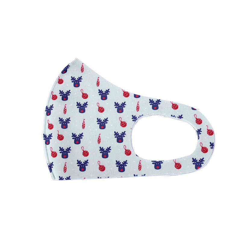 Christmas Printed Adult Mask Anti-dust Washable Breathable Masks Knitted Face-mask