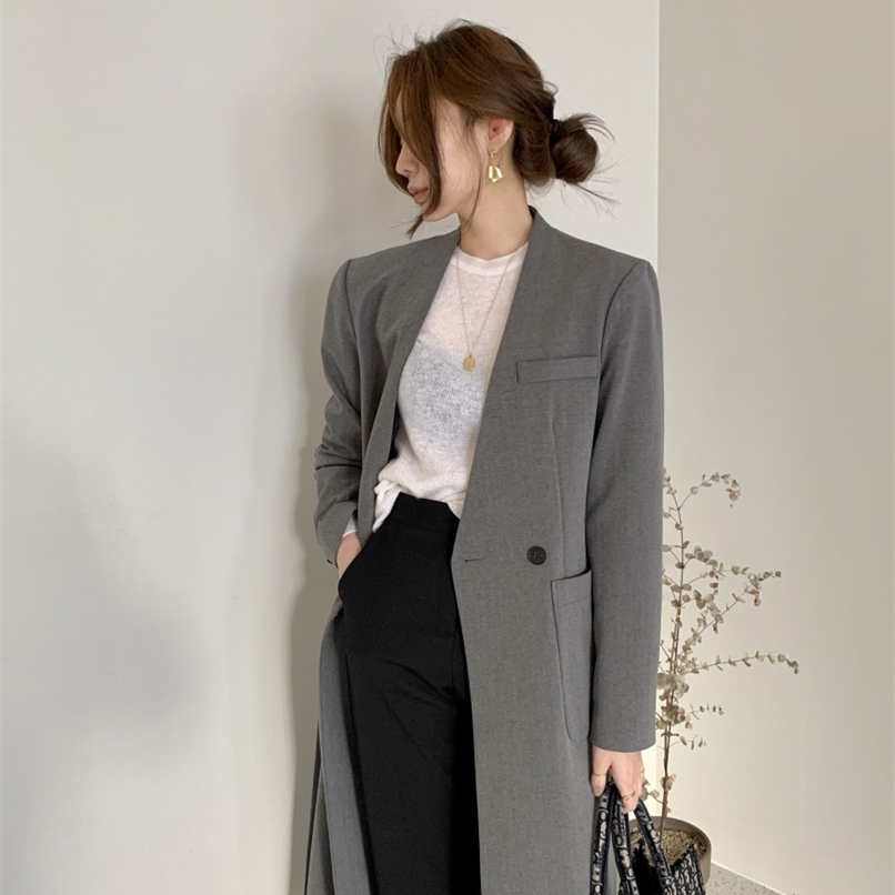 Fashion women's jacket autumn and winter British temperament long over the knee loose windbreaker 210520, Gray
Fashion women's jacket autumn and winter British temperament long over the knee loose windbreaker 210520, Gray
