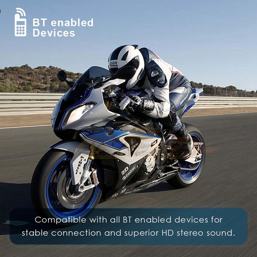 Motorcycle Intercom Helmet Wireless Bluetooth Headset Riding Handsfree Long Standby FM Radio Stereo MP3 Earphone Waterproof Interphone Headsets Music 