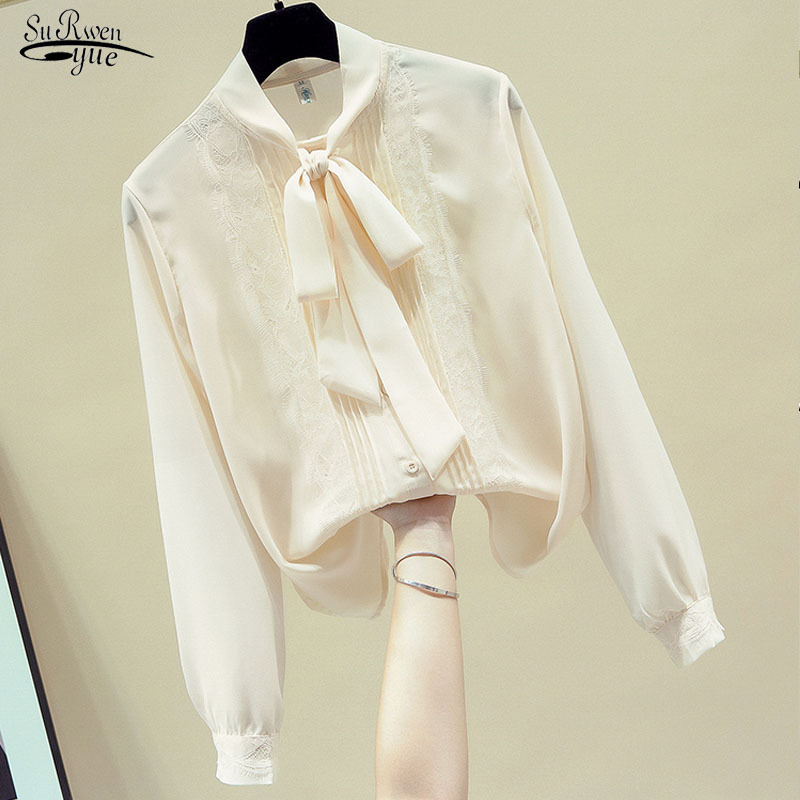 Autumn and Winter Fashion Long Sleeve Bow Tie Shirt Women Clothing Loose Chiffon Lace Women' Blouse Tops 11224 210521, Apricot
Autumn and Winter Fashion Long Sleeve Bow Tie Shirt Women Clothing Loose Chiffon Lace Women' Blouse Tops 11224 210521, Apricot