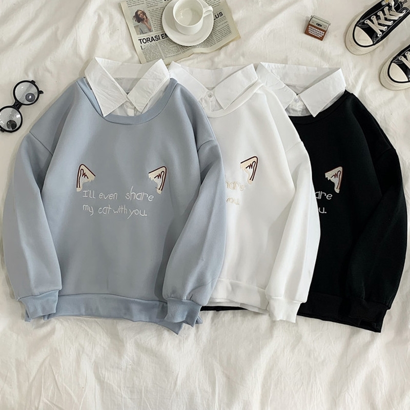 Winter Warm Polo Neck Stitches Sweatshirt Fake Second-hand Jacket Letter Harajuku Printing Trui Women's White Hoodies Tops, Fud 6029 hey
Winter Warm Polo Neck Stitches Sweatshirt Fake Second-hand Jacket Letter Harajuku Printing Trui Women's White Hoodies Tops, Fud 6029 hey
