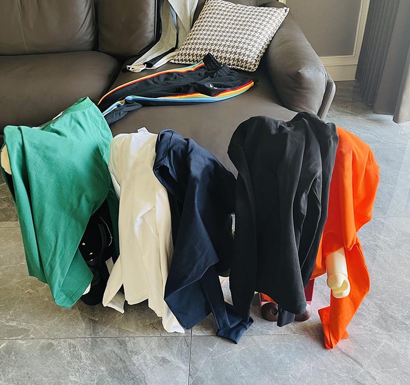 21SS box long sleeve t-shirts couple tee, Navy blue