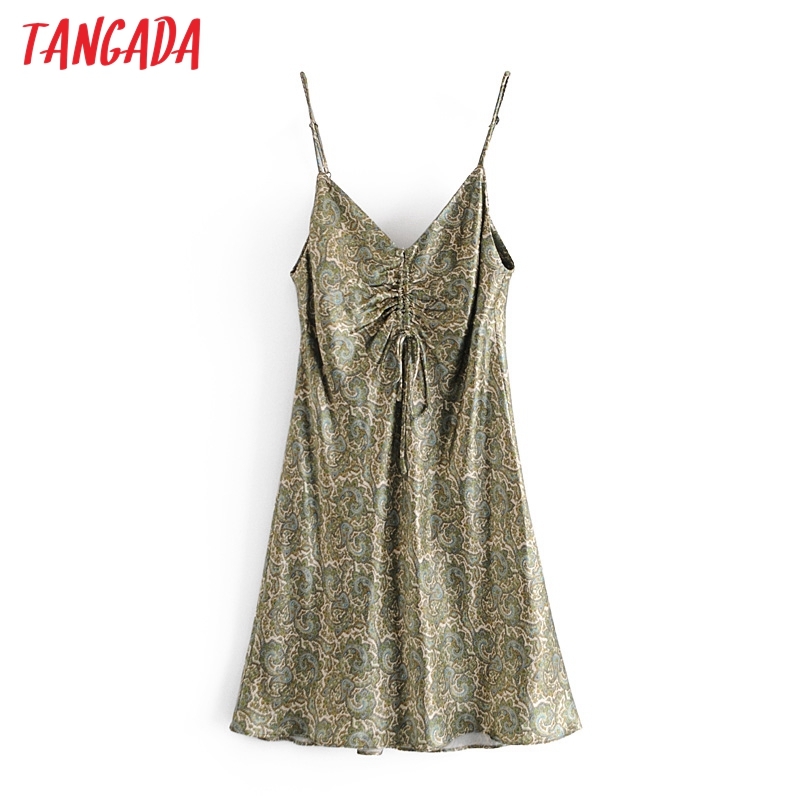 Summer Women Flowers Print V Neck Strap Adjust Ladies Mini Dress Vestidos 3H88 210416