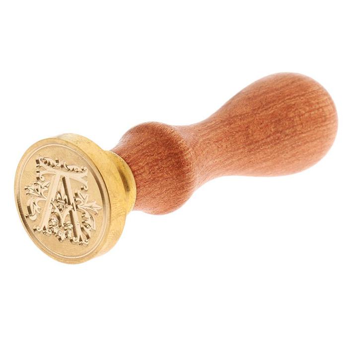 2021 Sealing Wax Classic Initial Wax Seal Stamp Alphabet Letter 26 Retro Wood Pro