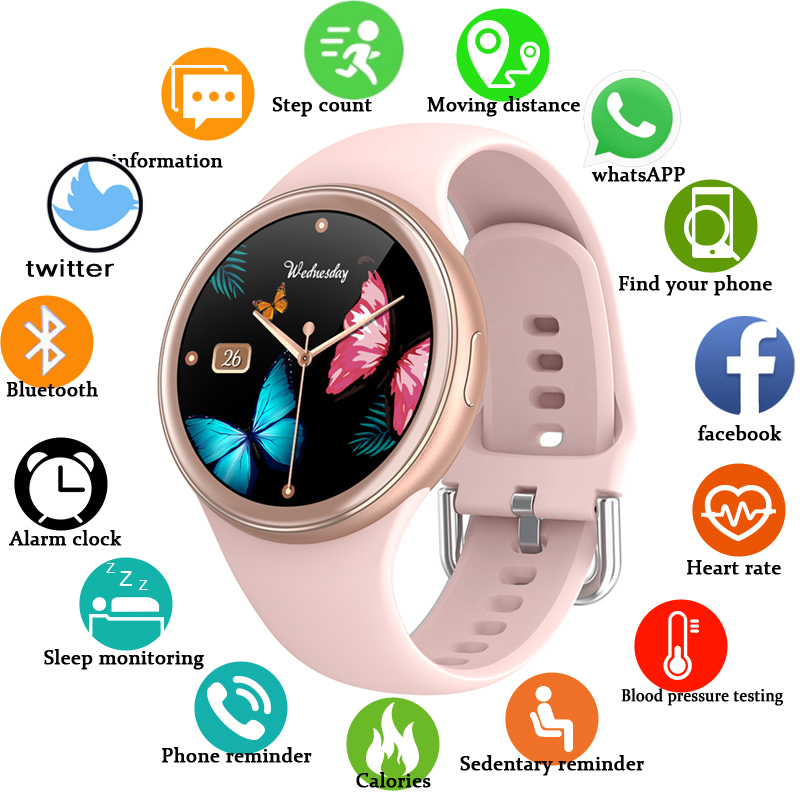 2021 New Women smartwatch 3D full touch screen Smart Watch Heart rate Activity tracker Fitness watch For women men Android IOSg, Pink
2021 New Women smartwatch 3D full touch screen Smart Watch Heart rate Activity tracker Fitness watch For women men Android IOSg, Pink