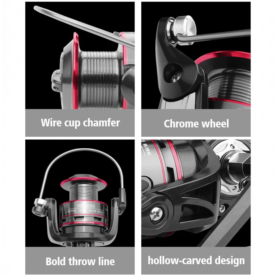 Fishing Reel All Metal Spool Spinning Reel HC 8KG Max Drag Stainless Steel Handle Line Spool Saltwater Fishing Accessories