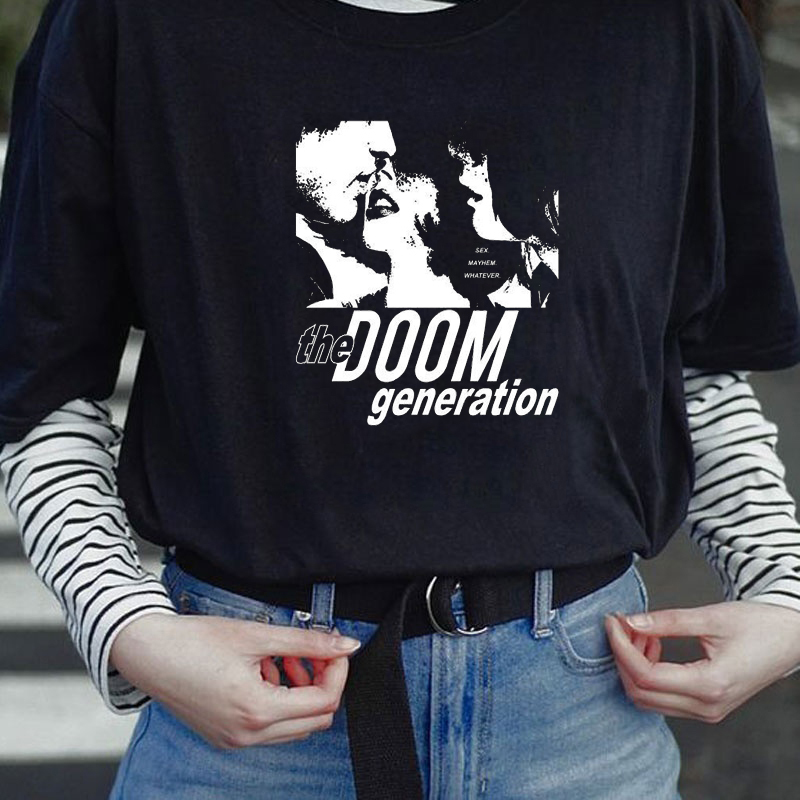 The Doom Generation T Shirt Women Cotton Short Sleeve 80s Harajuku Grunge Graphic Tee Tops Fashion Casual Oversized T Shirts 210518, Black
The Doom Generation T Shirt Women Cotton Short Sleeve 80s Harajuku Grunge Graphic Tee Tops Fashion Casual Oversized T Shirts 210518, Black