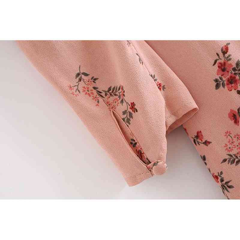 French Women Long sleeve Dress Elegant Lacing up Wood Ears Collar Floral Print Ruffle Hem Short Party Dresses Slim fit Vestido 210429