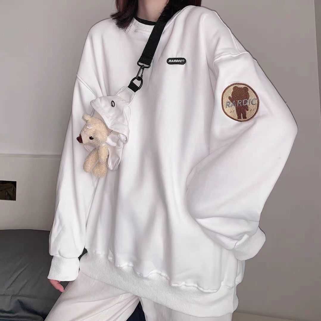 HOUZHOU Korean Style White Hoodie Kawaii Harajuku Oversize Pullover Women Cute Black Sweatshirt Fashion Streetwear Tops with Bag 211019
HOUZHOU Korean Style White Hoodie Kawaii Harajuku Oversize Pullover Women Cute Black Sweatshirt Fashion Streetwear Tops with Bag 211019